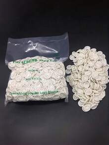 100pcs Disposable Latex Finger Cots, Powder-Free Beauty Tattoo Embroidery Finger Covers, Dust-Free Beige Rubber Anti-Static Finger Sleeves