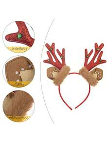 1 Miếng Băng đô sừng hươu bột hành lá Giáng sinh, Băng đô sừng hươu đầu tuần lộc Giáng sinh, Trang điểm tiệc ngày lễ, Băng đô nhung, Đồ trang trí Giáng sinh, Quà tặng Giáng sinh - Nhiều màu - Xem 10