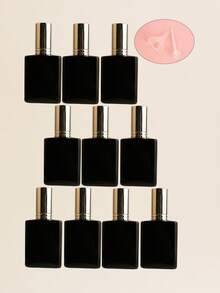 مجموعة من 3/5/10/20 قطعة من زجاجات الرذاذ المسطحة السوداء القابلة لإعادة التعبئة سعة 15 مل، رشاشات محمولة للتونر/العطر، أغطية رشاش باللون الذهبي الوردي/البنفسجي/الوردي، مع قمع وأداة إعادة التعبئة مضمنة - متعدد الألوان - مشاهدة 16