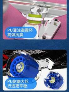 Skateboard für Anfänger, Teenager und Erwachsene, unisex, 4-Rad Doppel-Rocker Skateboard - Verschiedenfarbig - Übersicht 6