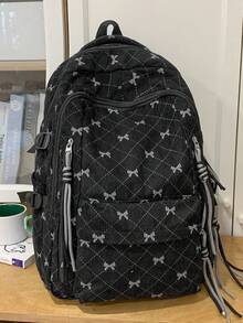 New Fashion Bow Print Large Capacity Backpack, Suitable For Students, Multi-Functional Casual Commuter Backpack, Women Backpack - Multicolor - View 16