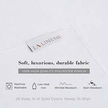 LA Linen Mantel Redondo de Popelina de poliéster, Casual, , 1(Negro) - Multicolor - Ver 4