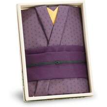 DKyoto Saibi Kimono Style Furoshiki And Small Furoshiki Set -Japanese Wrapping Cloth- For Gift Bag Double-Sided Dyeing Purple - 雙面染色紫色 - 查看 2