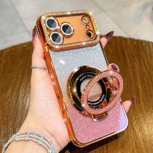 Rhinestone Bling Phone Case With Magnetic Kickstand For IPhone - Full Body Protection, Shockproof, Scratch-Resistant, And Stylish Design - Compatible With IPhone 17 16E 15 14 13 12 11 X XS Max XR Pro Plus Galaxy Honor OPPO