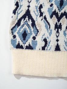 Herbst/Winter Herren Langarm Lässig Loose Luxuriös Elegant Pfauenfeder Allover-Muster Nische Retro Vielseitig Gemütlich Hochwertig Strickpullover mit Rundhalsausschnitt