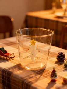 300ml transparentes Glas Weihnachts-Tassen Set/Einzelstück Set optional 3D Weihnachtsbaum geformte Tasse mit 3D dekorativen Elementen, geeignet für heiße und kalte Getränke wie Kaffee, Milch, Saft, Rotwein, Tee usw. Kreative Milchtasse/Saftglas/Rotweinglas/Kaffeetasse, geeignet für Mädchen, Kinder und Paare. Es ist ein einzigartiges Weihnachtsgeschenk, das Praktikabilität und Dekoration kombiniert.