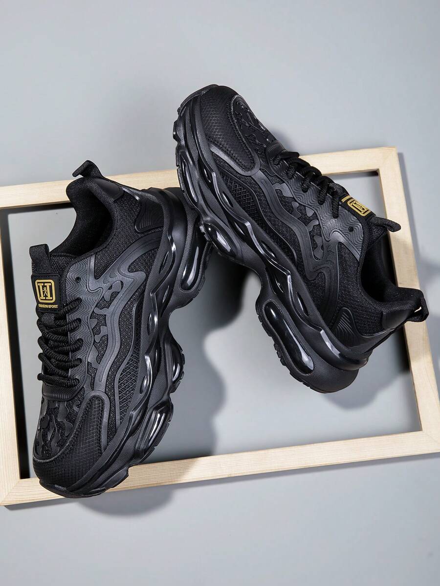 男士休闲运动鞋 - 经典设计 - 轻便时尚 - 适合春、夏、秋、冬四季穿着 - 黑色 - 查看 1