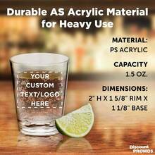 DCustom Translucent Plastic Shot Glasses 1.5 Oz. Set Of 100 Personalized Bulk Pack - Acrylic Great For Wedding Party Birthday Gifts - Clear - 海關清除 - 查看 4