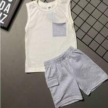 KIT 2 Conjuntos Infantil Regata e Short Infantil Menino 4 Peças