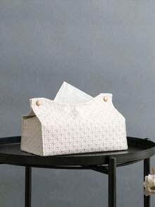 1 Stück Papierhandtuchbox mit gewebtem Muster, hochwertige Taschentuchbox, Servietten Aufbewahrungsbox für Zuhause, Wohnzimmer, Tisch, Schlafzimmer, Tisch, Papierorganizer, Taschentuchbox Schwarz, Servietten Halter, Papierhalter Aufbewahrung, Handtuchhalter, Taschentuchrolle, Haushaltswaren, Tisch, Heimdekoration, Heimorganisation und Aufbewahrung, Raumdekoration