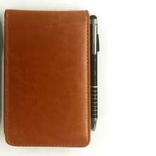 一套全新真皮封面便携式记事本，带笔，可用作会议记录本、迷你学生口袋记事本和商务记事本 - 彩色 - 查看 6