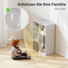 HOMCOM With 6 Compartments And 3 Fabric Drawers, Storage Shelf, Versatile, Grey On Site - 1 - View 7