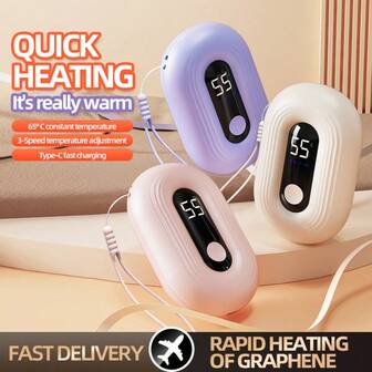 OBOVAY 1 pieza Caja de regalo de calentador de manos, colores de moda, 3 ajustes de temperatura, batería de larga duración de 1200mAh, adecuado para invierno, al aire libre, viajes, uso en el automóvil, regalo para amigos, estudiantes, niños, regalo de Navidad, Regalos de Navidad, Calentadores de manos, Regalos para hombres, Rellenos de calcetines, Calentadores de manos recargables