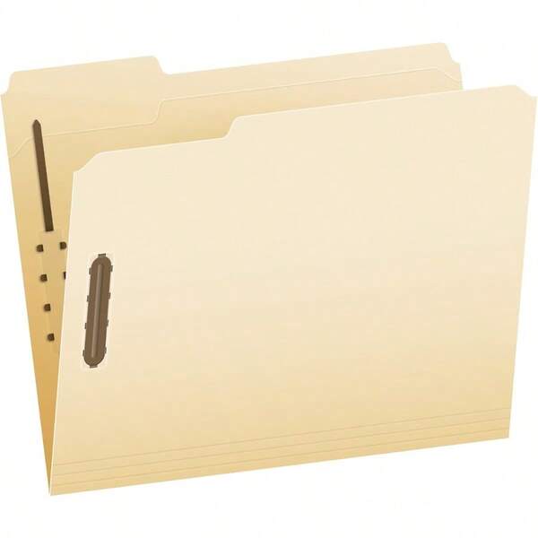 Fastener Folders 2 Fasteners Letter Size Manila 1 3 Cut Tabs In Left Right Center Positions 50 Per Box FM213