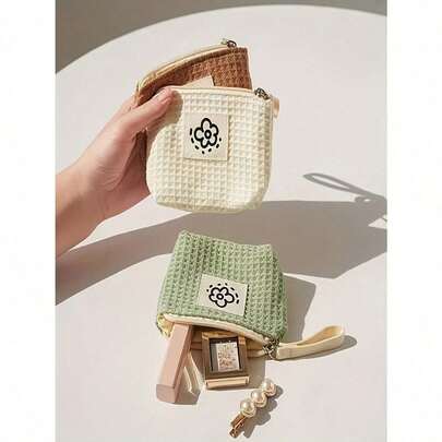 Mini Cute Cartoon Coin Purse, Portable Lipstick/Cosmetic Bag, Earphone & Cable Organizer,For Holiday Beach, Bathroom Collection, Bedroom Collection, Large Capacity