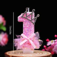 1 Nến sinh nhật kiểu công chúa màu hồng, Nến số đính sequin vương miện thanh lịch - Trang trí bánh đẹp mắt cho tiệc sinh nhật, đám cưới, cầu hôn, kỷ niệm, món quà bất ngờ tuyệt vời dành cho cô ấy - Nhiều màu - Xem 9