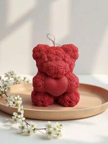 1pc Handmade Aromatherapy Candle Valentine's Day Love Bear Aromatherapy Candle - Romantic Home Decoration, Suitable For Date Nights And Gift Giving