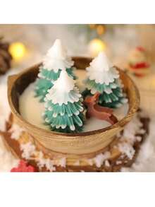 1pc Creative Coconut Bowl Christmas Candle Set, Variety Of Styles Candles, Scented Candles, Smokeless Candles, Cute Candles, Gifts, Souvenirs, Christmas Gifts, Winter Gifts, For Home Decor, Room Decor, Tabletop Decoration - Multicolor - View 10
