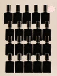 مجموعة من 3/5/10/20 قطعة من زجاجات الرذاذ المسطحة السوداء القابلة لإعادة التعبئة سعة 15 مل، رشاشات محمولة للتونر/العطر، أغطية رشاش باللون الذهبي الوردي/البنفسجي/الوردي، مع قمع وأداة إعادة التعبئة مضمنة - متعدد الألوان - مشاهدة 22