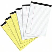 Utron 6 PCS Small Legal Pads 5x8 Yellow and White, Narrow Ruled Small Note Pads 5x8, Micro Perforated Writing Pad, College Ruled Legal Notepads 5x8 Study, Office, To - Do Lists30 SheetsSmall - inicial - Ver 2