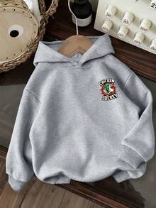 Teenage Boys' Casual Hooded Sweatshirt With Cartoon Graffiti Print, Suitable For Autumn/Winter Wear, For Shopping, Gathering, Travel And School