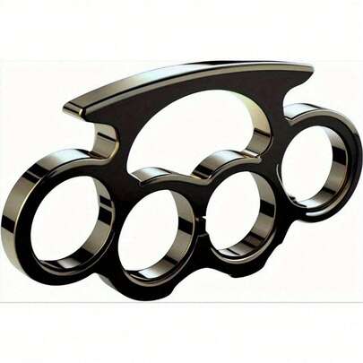 1 件 2D FLAT 'N Metallic Steel Knuckle Duster' 复古墙饰，铁艺，预钻孔，方便悬挂，多用途装饰牌匾和标志，英文文字，家居装饰