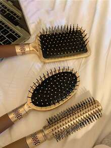 8-Piece Hair Styling Brush Set, Includes: Cushion Brush, Styling Brush, Curling Brush, Tail Comb, Folding Brush, Curling Iron, Boar Bristle Brush, Wide-Tooth Comb, And Bristle Brush. Unisex, Suitable For Dry, Wet, Curly And Straight Hair. An Excellent Gift For Mom, Lover, Friend, Neighbor, Colleague Or Teacher. Also An Ideal Choice For Hair Salons/Barbershops/Stylists, And A Travel Essential. - Multicolor - View 4
