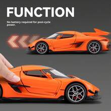 1pc 1/32 Scale JESKO Die-Cast Metal Car Model, Suitable For Children 3 Years And Above, Toy Sports Car, Alloy Body, Simulated Sound And Light Effects, Can Be Used As Birthday Gift For Boys - Multicolor - View 5