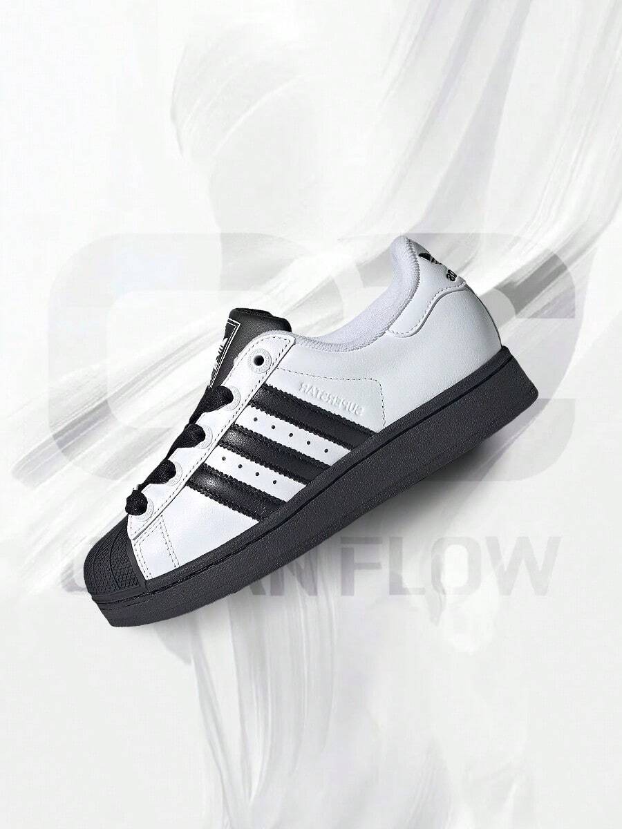 Adidas Superstar II White Black White (GS)– Big Kids Lifestyle Sneakers – Shoes For Youth/Women - Vintage -Spring & Summer-Inspired Running Shoes, Shock-Absorbing Comfort, Gym To Streetwear Casual Wear-Easter Gift–JI0210 - Trắng/Đen/Trắng - Xem 1