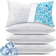 BETU Cooling Standard Pillow, Shredded Memory Foam Cool Pillow For Hot Sleepers, Adjustable Gel Firm Soft Support Bed Pillows For Back Pain And Side Sleeping, Birthday Gifts For Men, Women, Mom - MàuC - Xem 1