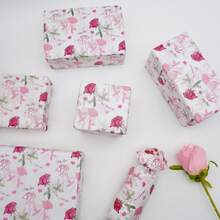 50*35cm Papel de seda semi-transparente con patrón de rosas rosadas y corazones, papel de seda decorativo con diseño de rosas rosadas para envolver regalos de cumpleaños, San Valentín y otras ocasiones, material de manualidades ideal para decoración del hogar, envolver ramos, decoración de bodas