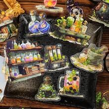 15张/袋贴纸，“魔法秘密收藏系列”，复古神秘魔法主题PET贴纸，剪贴簿用品，笔记本配件，相框装饰品，电脑和手机壳，水杯，旧杂志，铅笔盒，桌面装饰贴纸，返校季贴纸，学习用品 - 彩色 - 查看 3