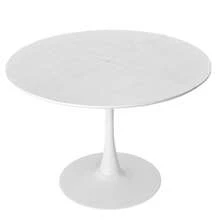 Set Of 4 Metal Dining Chairs, Steel Legs And PU Leather Seats, High Back Armless Dining Chairs, For Kitchen, Living Room, Black - White Table - View 4