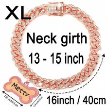 1pc Customized Luxury Rhinestone Dog Cuban Link Collar, 1.3cm Wide Hiphop Pet Necklace, Suitable For Small/Medium/Large Dogs, Pet Accessories & Gift, Can Engrave Pet Name, Phone Number, Anti-Lost Ornamental,Engraved Stylish,Fashion,Colorful,Vintage,Cute,Contracted,Cuties Custom,Unique,Customized,Personalized Pet For Anniversaries,For Birthdays,Pet Supplies,2025 Halloween Accessories,Fall Décor