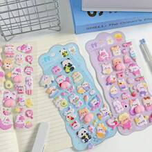 3D Cute Soft Buttocks Stickers, 3D Adorable Rabbit & Bear Animal Stickers For DIY Decoration, Phone Case Stickers - Multicolor - View 4