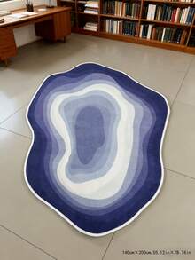 1pc Black & White Optical Illusion Swirl Asymmetrical Carpet. Tired Of Dull Spaces? This Visual Swirl Carpet Will Instantly Elevate The Ambiance With Its Artistic Lines, Creating A High-End, Fashionable Vibe. Soft Material For Comfortable Underfoot Feel. Suitable For Decorative Carpets, Bedroom Decor, Small Rugs, Living Room Carpets, Outdoor Rugs, And Machine Washable. - Multicolor - View 11