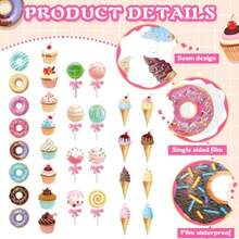 D64 Pcs Party Decorations Includes 8 Pack Ice Cream Party Banner Donut Theme Lolli Cupcakes Banner Hanging Donut Garland Kit For Grow Up Birthday Party Plies - 如圖所示 - 查看 3