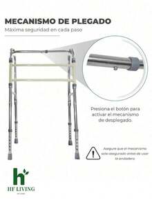 ANDADERA PLEGABLE SIN RUEDAS - Plateado - Ver 4