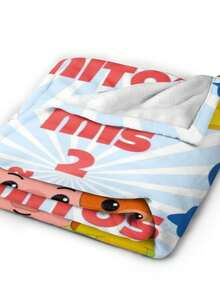 Plim Plim Anime Flannel Blanket For Girls Boys Anime Gifts Throw Blanket Cozy Plush Flannel Fleece Print Blankets Double-Layer Blanket Lightweight Fuzzy For Bed Decor - 黑色 - 查看 5
