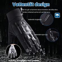 Winter Unisex Outdoor Cycling Gloves Non-Slip Touch Screen Waterproof Windproof Sports Ski Thermal Thermal Lined Anti-Slip Touch Screen Compatible Warm Gloves, Anti-Slip Silicone Grip For Outdoor Cycling, Driving, Autumn/Winter, Motorcycle Riding Equipment Accessories - Black - View 6