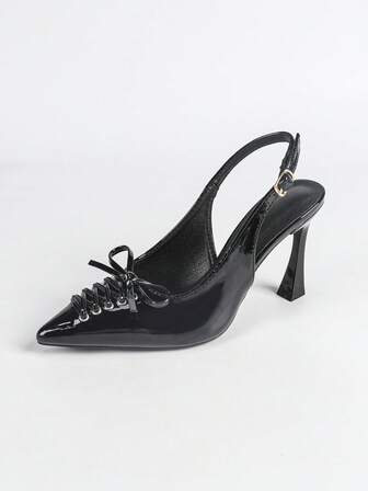 女士时尚优雅高跟凉鞋，高跟鞋，中性色PU皮革纽扣，适合办公室和户外穿着，春夏款