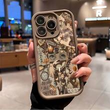 Funda para teléfono con diseño de poesía de amor, compatible con teléfonos ,  17,  16 Pro Max,  15 Pro Max,  13 y  12. Fabricada en TPU, ofrece protección contra golpes y caídas. Un regalo ideal para familiares, amigos, parejas, el Día de Muertos y Halloween. - Marrón - Ver 6