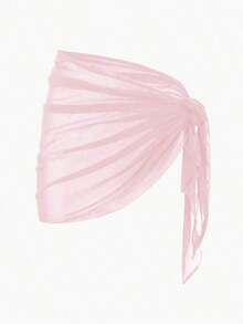 Swim Basics Women's Solid Color Mesh See-Through Sheer Cover Up, Fashionable Summer - màu nâu - Xem 1