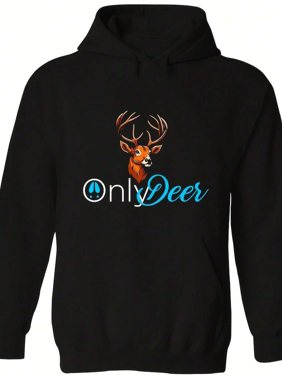 Only Deer Hoodie Pullover Sweatshirt Sweater Hunting Season Buck Doe Hunter,Autumn/Winter Hoodie Autumn Set - Style 13 - View 1