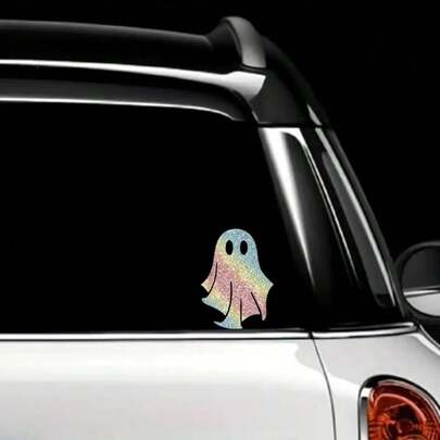 Glow-In-The-Dark Ghost Car Sticker, Shiny Sandblasted Reflective Decorative Sticker For Car Window/Body, Cute Creative Halloween Decoration For Electric Motorcycle