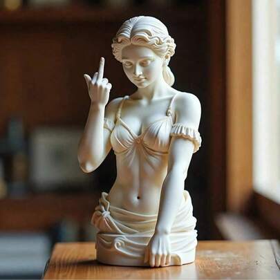 2025 New Vienna Goddess Statue Flipping The Bird Figurine, Sarcastic Goddess Statue 3D Resin Craft, Birthday Gift, Christmas Gift, Halloween Gift, Holiday Gift, Perfect Gift