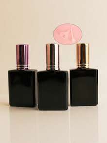 مجموعة من 3/5/10/20 قطعة من زجاجات الرذاذ المسطحة السوداء القابلة لإعادة التعبئة سعة 15 مل، رشاشات محمولة للتونر/العطر، أغطية رشاش باللون الذهبي الوردي/البنفسجي/الوردي، مع قمع وأداة إعادة التعبئة مضمنة - متعدد الألوان - مشاهدة 24