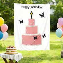 1 Set 2D Schmetterling 3-Lagen Kuchen Poster, Geburtstags Hintergrund Wandbehang, Party Dekorations Banner, Innen-/Außen Fotografie Requisite