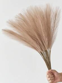 10Pcs Artificial Cattail Reeds, Tall And Fluffy, DIY Artificial Flowers, Cattail Grass, Bohemian Style Decoration, Suitable For Wedding Party Decoration, Home Living Room And Bedroom Decoration, Vase Flower Arrangement, DIY Photography Props, Birthday And Graduation Gifts, Autumn Decoration. - Multicolor - View 6