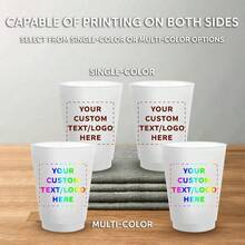 DCustom Frosted Plastic Stadium Cups 10 Pack Promotional Text Logo 16 Oz. Shatterproof Flexible Reusable Party Cups Natural - 客製天然 - 查看 6